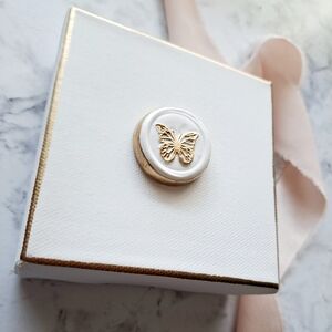 Butterfly intaglio on 4x4 block canvas